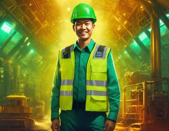 Clothing, Smile, Workwear, Highvisibility Clothing, Hard Hat, Helmet