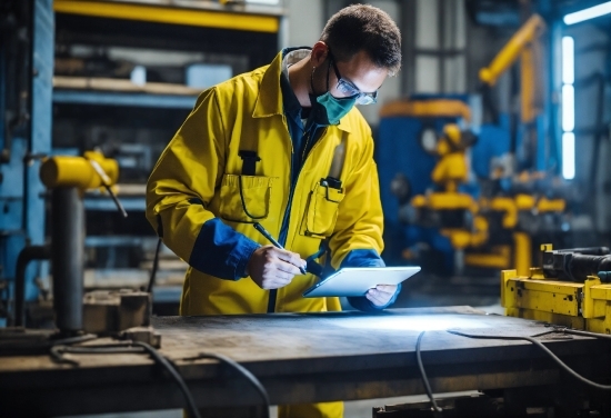 Workwear, Safety Glove, Yellow, Tradesman, Engineer, Sleeve