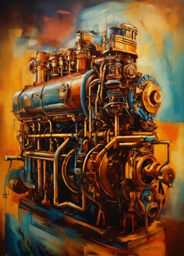 Paint, Art, Steam Engine, Gas, Font, Painting