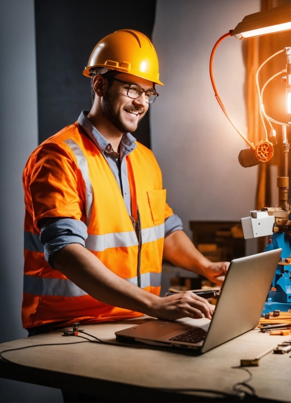 Computer, Helmet, Personal Computer, Hard Hat, Laptop, Smile