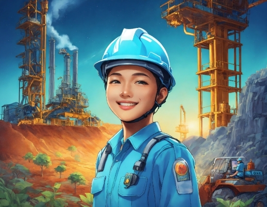 Sky, Helmet, Cloud, World, Smile, Hard Hat