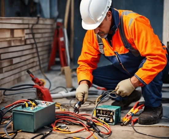 Electrician, Hard Hat, Orange, Workwear, Electrical Contractor, Engineer