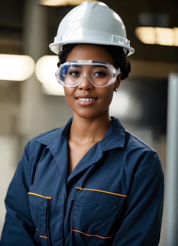 Face, Smile, Helmet, Workwear, Hard Hat, Sleeve