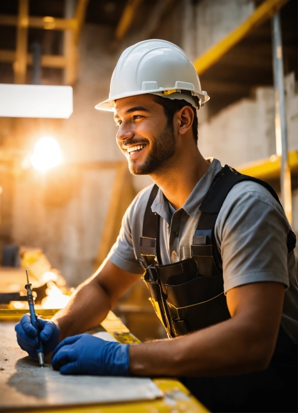 Smile, Hard Hat, Helmet, Workwear, Yellow, Engineer