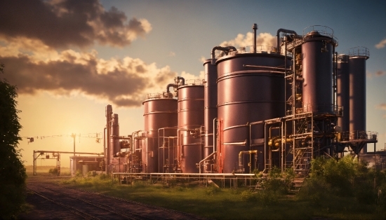 Sky, Cloud, Silo, Plant, Electricity, Storage Tank