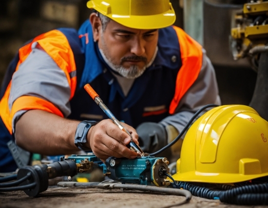 Hard Hat, Helmet, Workwear, Tradesman, Yellow, Engineer