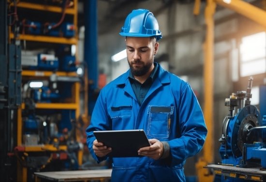 Workwear, Hard Hat, Blue, Engineer, Helmet, Tradesman