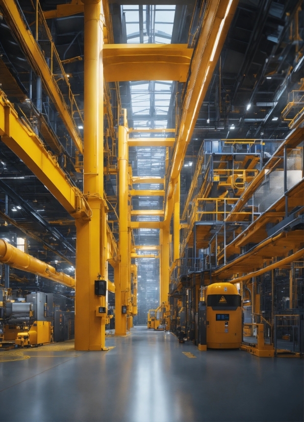 Building, Yellow, Automotive Design, Engineering, Beam, Industry