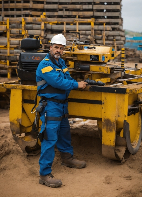 Workwear, Helmet, Hard Hat, Wheel, Wood, Asphalt