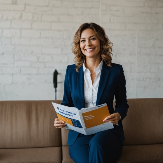 Smile, Sleeve, Blazer, Whitecollar Worker, Electric Blue, Couch