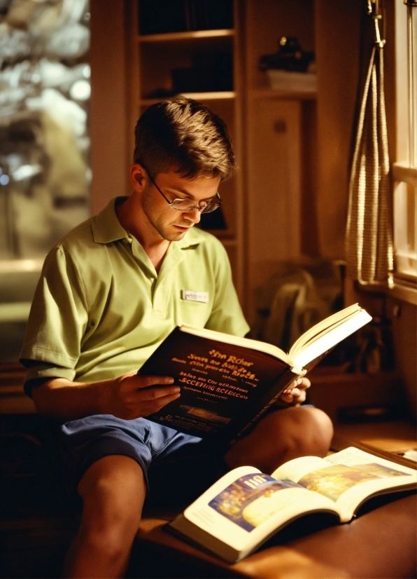 Glasses, Book, Publication, Eyewear, Lamp, Reading