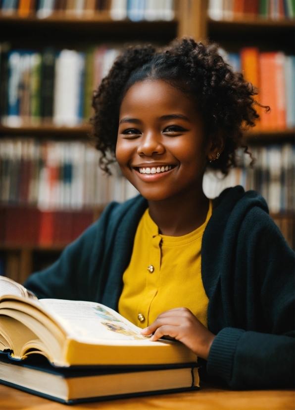 Smile, Facial Expression, Shelf, Bookcase, Happy, Publication