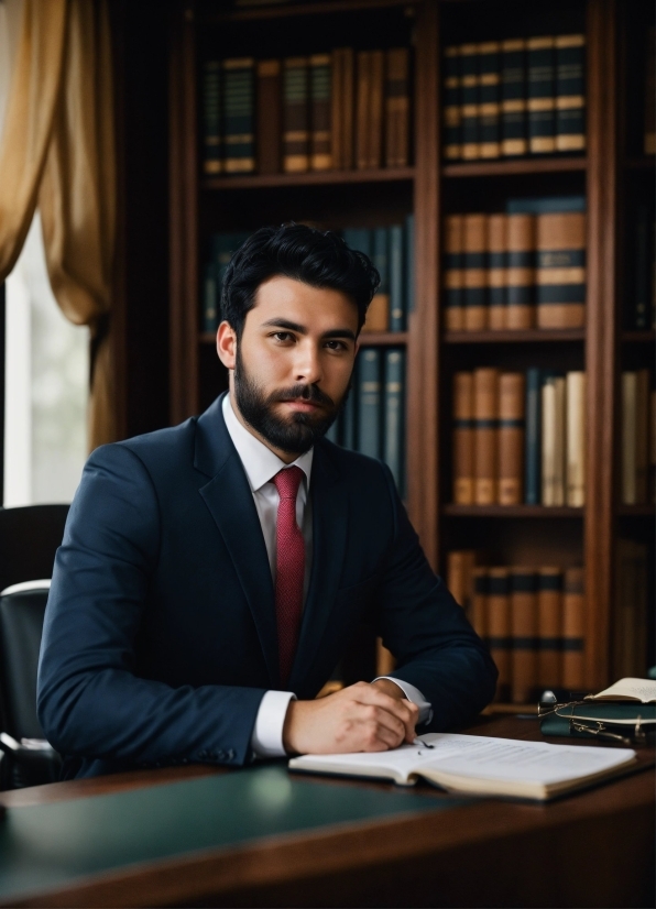 Table, Microphone, Tie, Collar, Dress Shirt, Suit