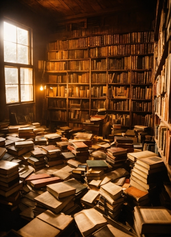 Bookcase, Furniture, Shelf, Book, Light, Window