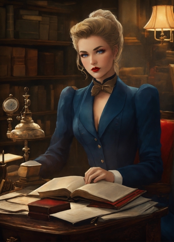 Lip, Table, Lipstick, Sleeve, Collar, Desk