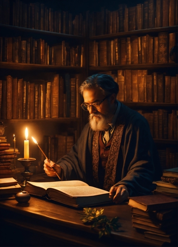 Bookcase, Candle, Shelf, Book, Publication, Shelving