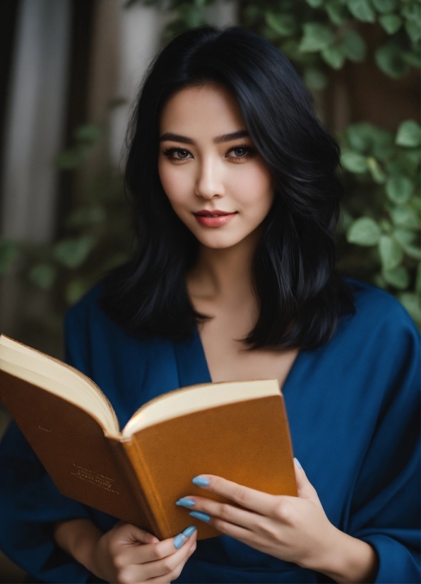 Book, Sleeve, Publication, Flash Photography, Happy, Long Hair