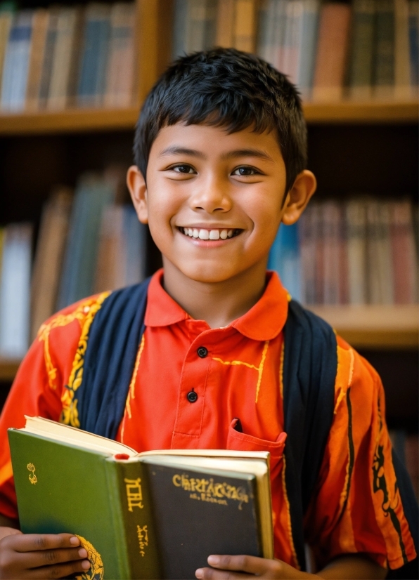 Smile, Bookcase, Happy, Shelf, Book, Publication