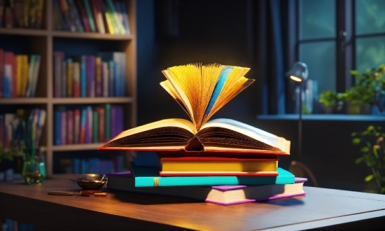 Table, Book, Publication, Wood, Bookcase, Plant