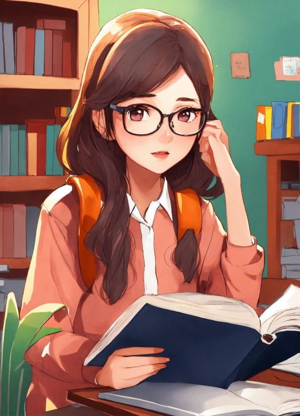 Glasses, Hairstyle, Vision Care, Shelf, Bookcase, Eyewear