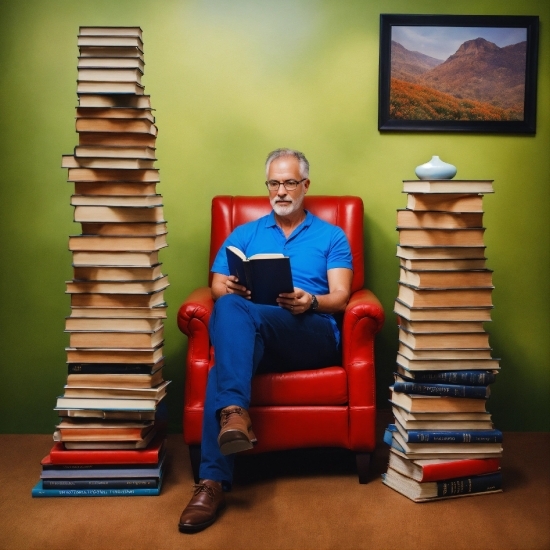 Glasses, Bookcase, Furniture, Book, Publication, Wood