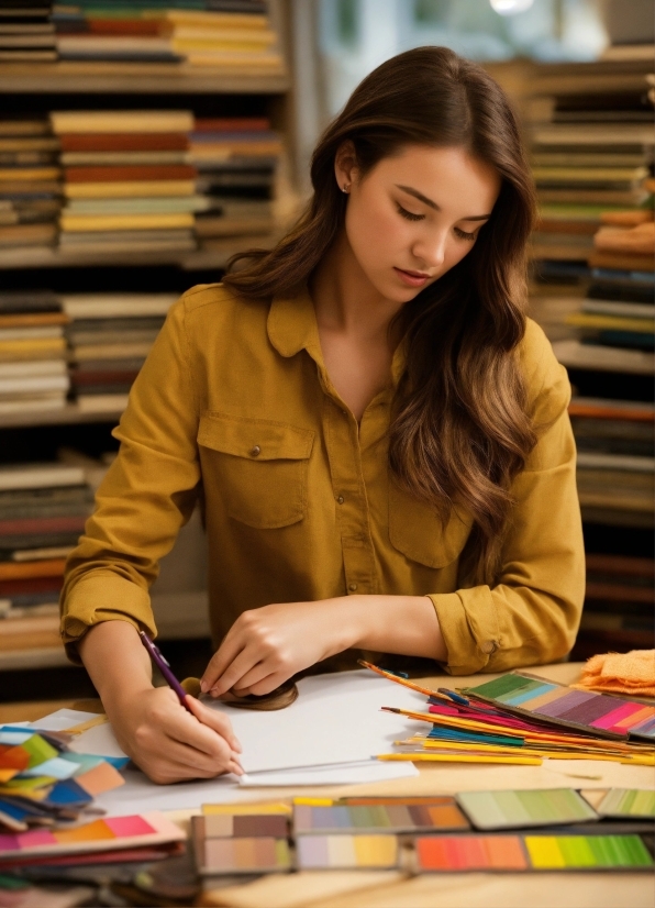 Hand, Table, Writing Implement, Chair, Publication, Fashion Design