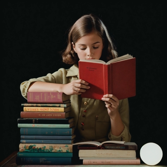 Hair, Book, Publication, Flash Photography, Wood, Chair