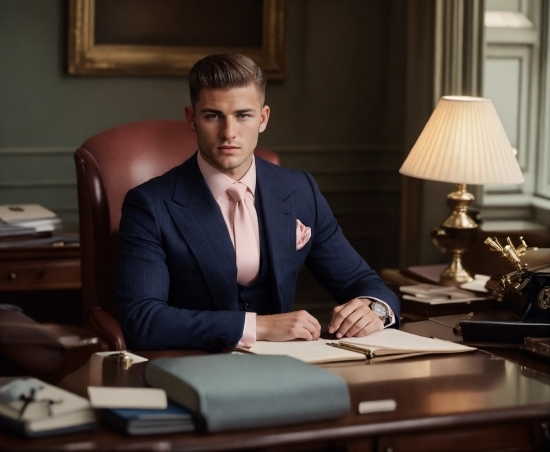 Table, Picture Frame, Tie, Blazer, Whitecollar Worker, Collar