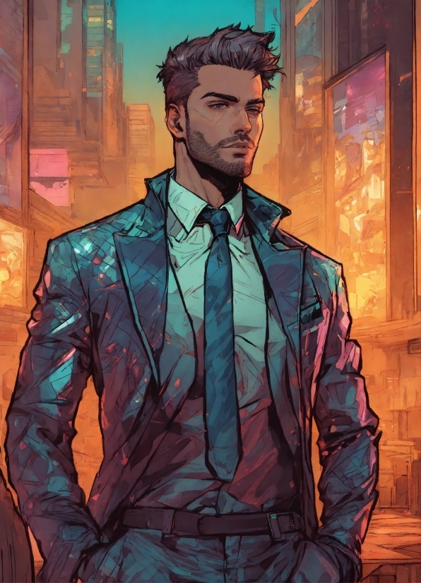 Human, Sleeve, Dress Shirt, Tie, Collar, Art