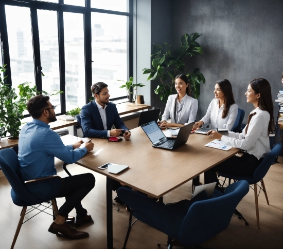 Table, Plant, Furniture, Building, Laptop, Chair