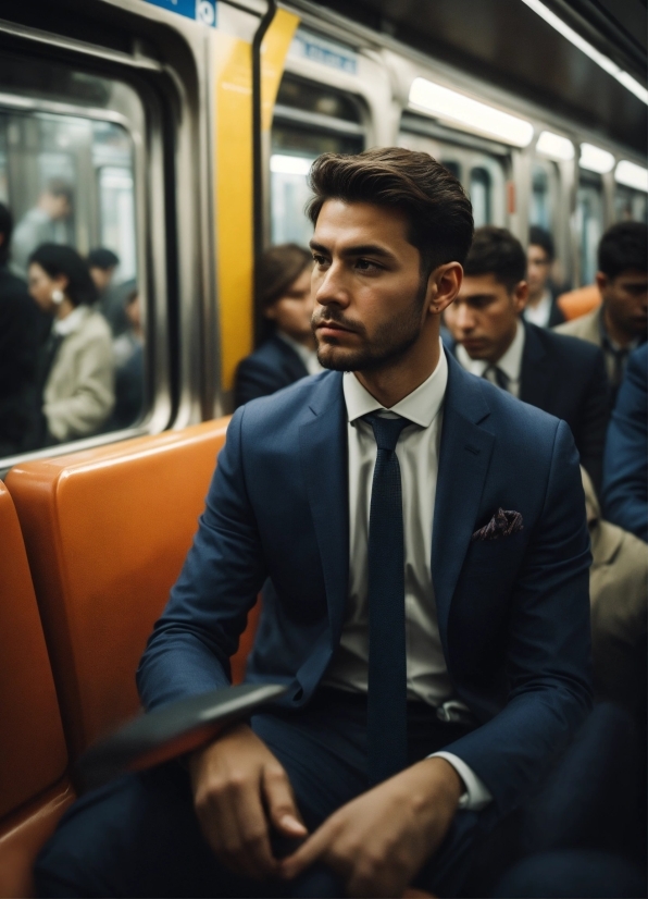 Clothing, Train, Photograph, White, Tie, Dress Shirt