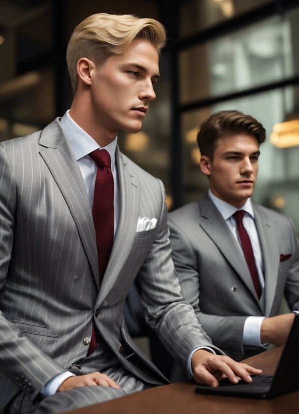 Hairstyle, Muscle, Dress Shirt, Tie, Sleeve, Gesture