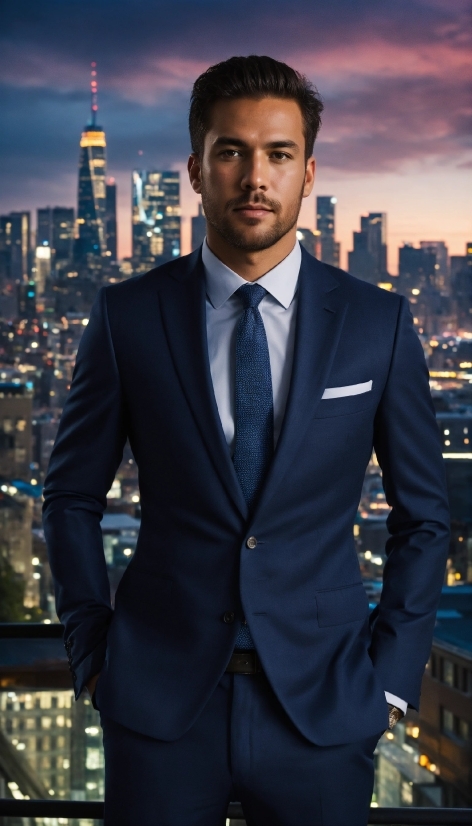 Sky, Dress Shirt, Tie, Flash Photography, Coat, Sleeve