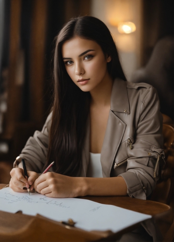 Lip, Flash Photography, Table, Fashion Design, Blazer, Office Supplies