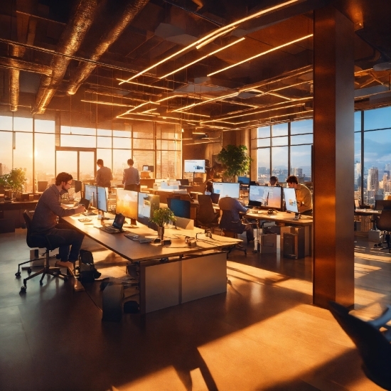 Furniture, Table, Computer Monitor, Personal Computer, Computer, Interior Design