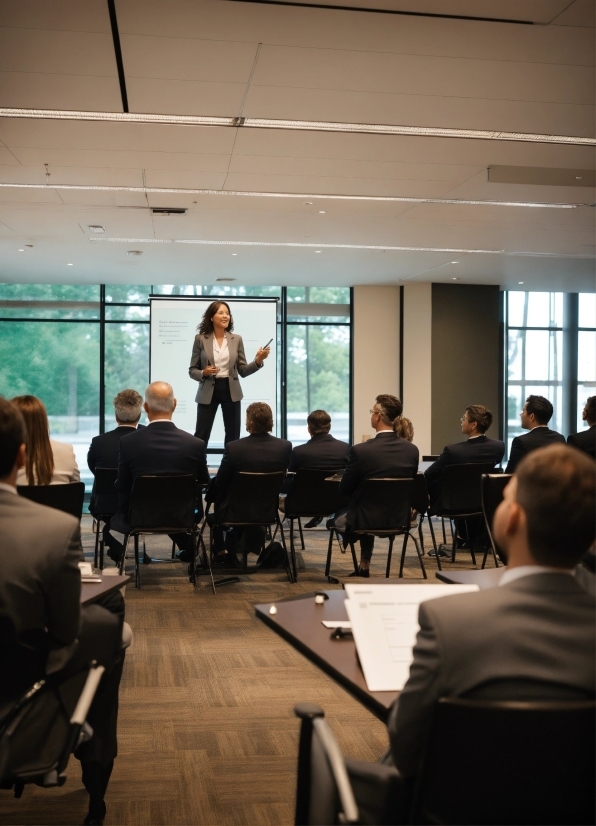 Chair, Event, Conference Hall, Building, Suit, Conversation