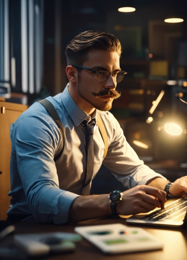 Glasses, Watch, Vision Care, Table, Collar, Dress Shirt