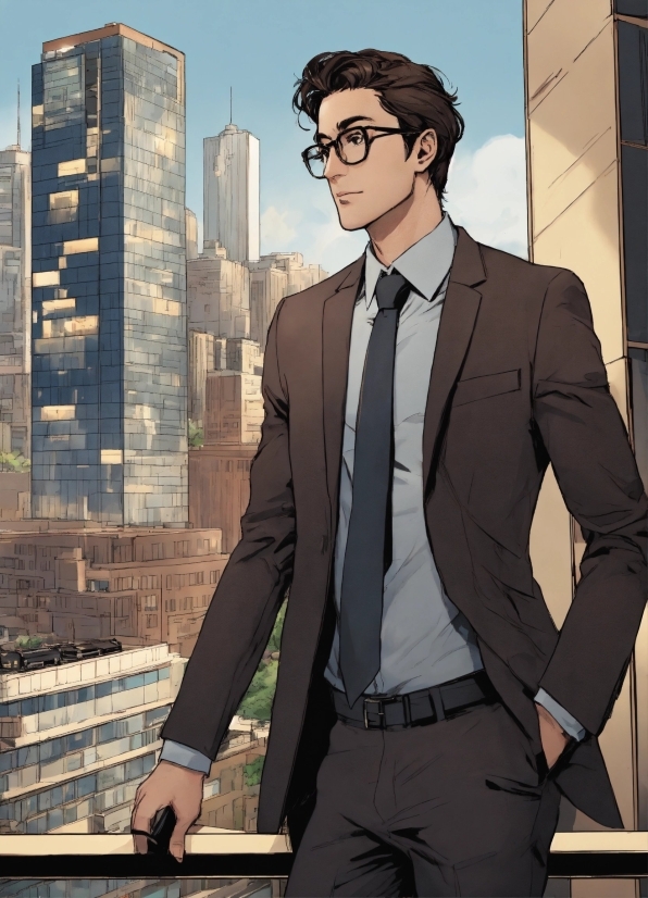 Vision Care, Dress Shirt, Human, Sleeve, Building, Gesture