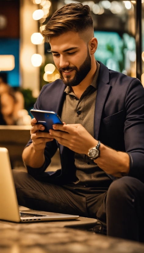 Watch, Beard, Smile, Fashion, Eyewear, Laptop