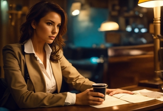 Tableware, Human, Flash Photography, Lamp, Table, Blazer