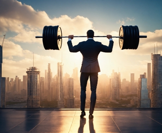 Sky, Weightlifting, Cloud, Weightlifter, Barbell, Flash Photography