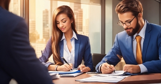 Glasses, Table, Gesture, Tie, Blazer, Suit