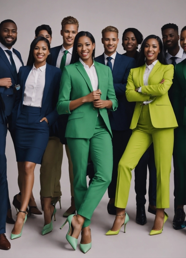 Suit Trousers, Smile, Trousers, Photograph, Product, Green