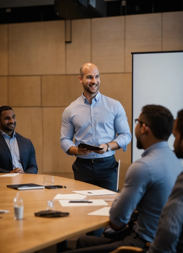 Table, Smile, Conference Room Table, Chair, Hearing, Desk