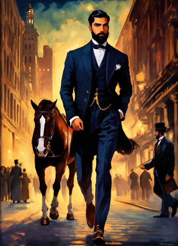 Horse, Fashion, Entertainment, Building, Working Animal, Suit