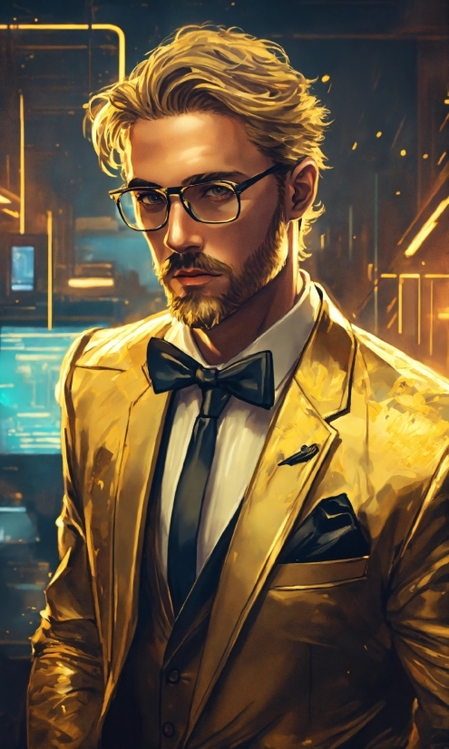 Glasses, Hairstyle, Vision Care, Beard, Human, Eyewear