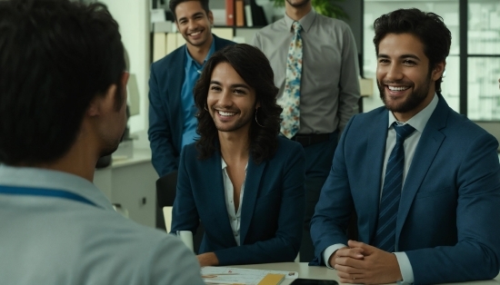 Smile, Coat, Gesture, Tie, Blazer, Whitecollar Worker