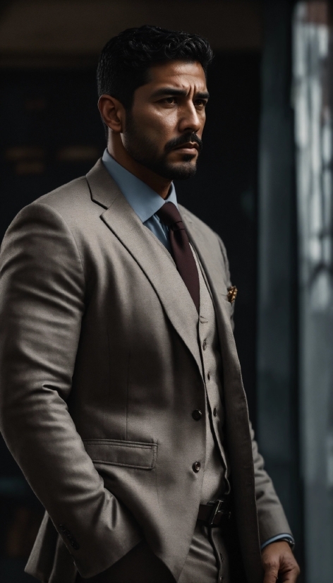 Dress Shirt, Human, Flash Photography, Sleeve, Beard, Tie