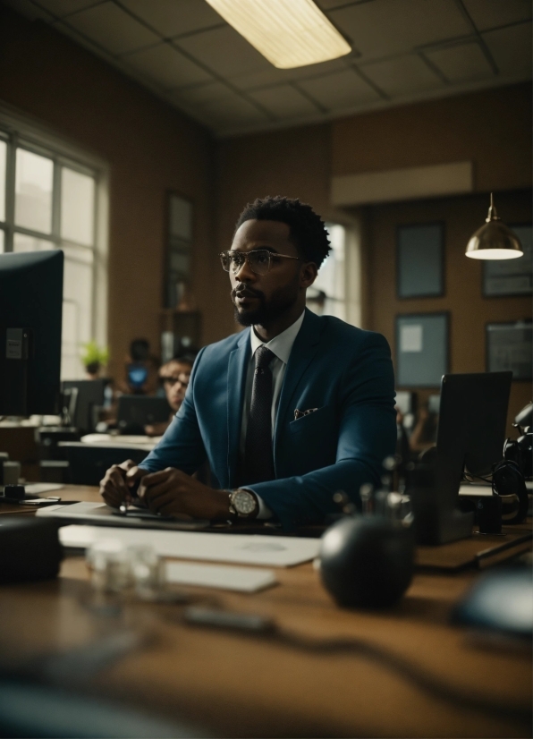 Microphone, Table, Tie, Chair, Suit, Whitecollar Worker