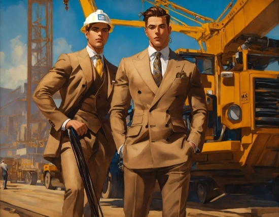 Workwear, Gesture, Headgear, Blazer, Suit, Engineering